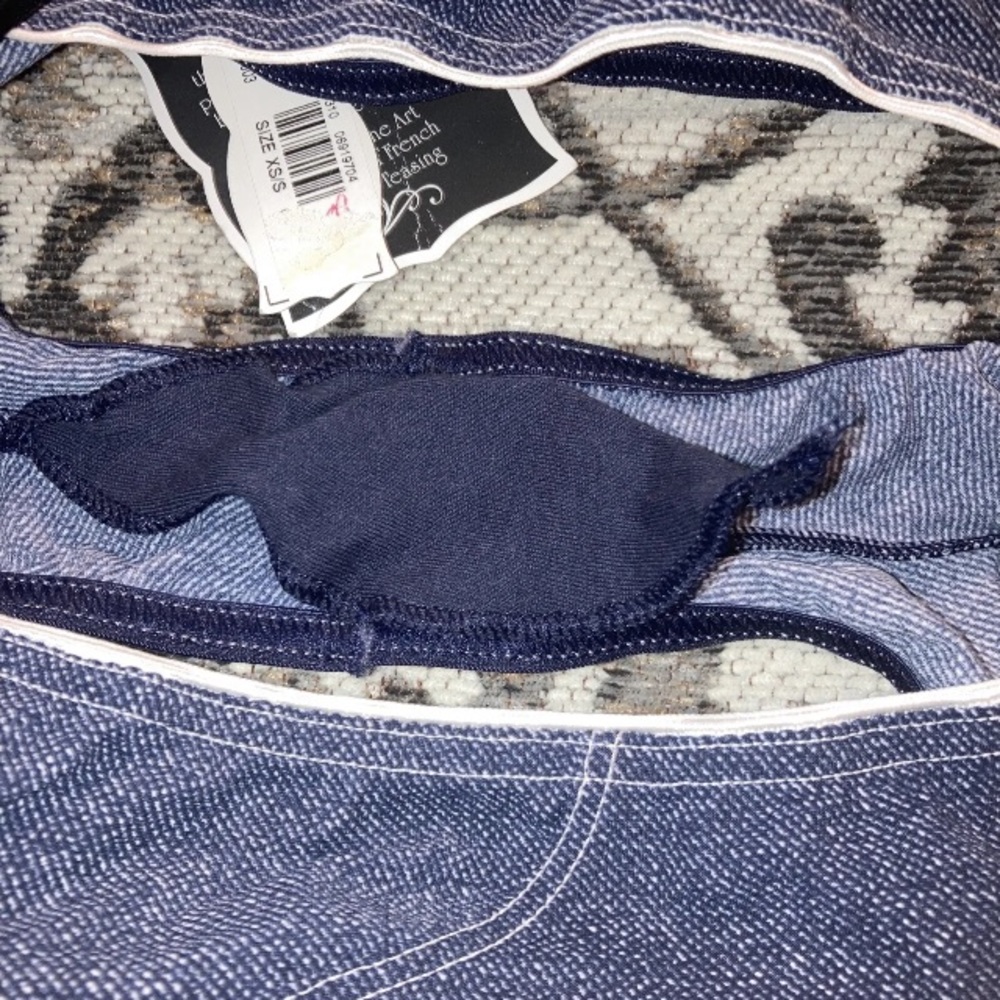 Chantal Thomass Victoria's Secret Denim Ribbon Cheeky Panties S & Bra 34B Set - Picture 6 of 13